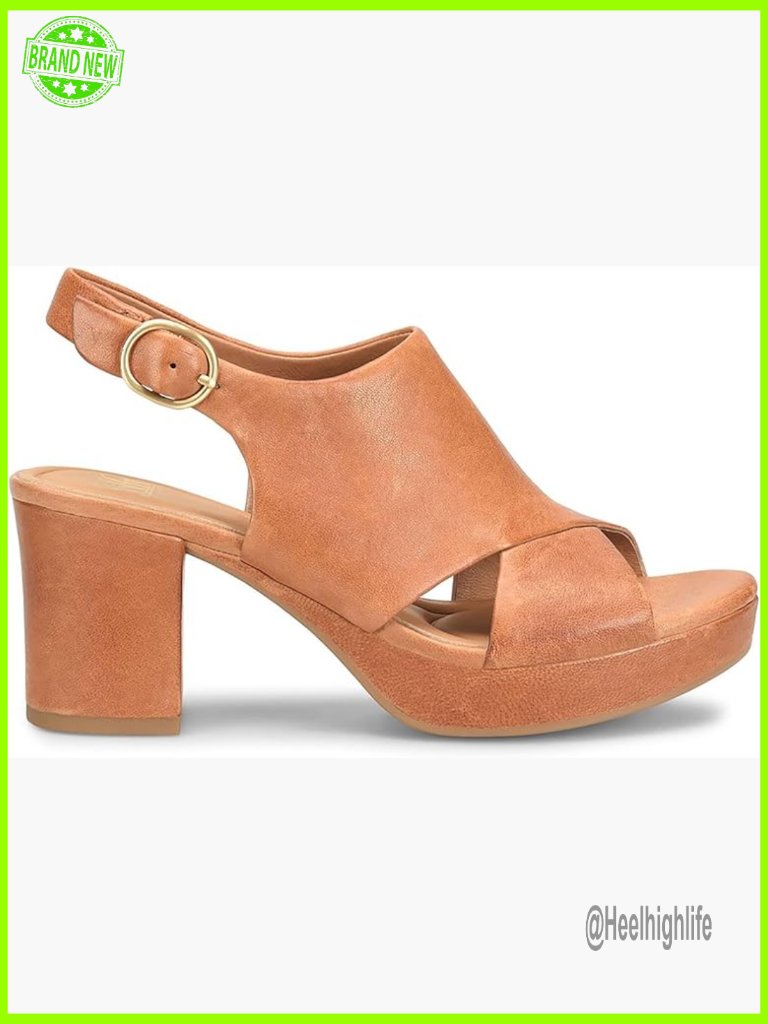 Leather Platform Sandals With Adjustable Buckle, Peep Toe